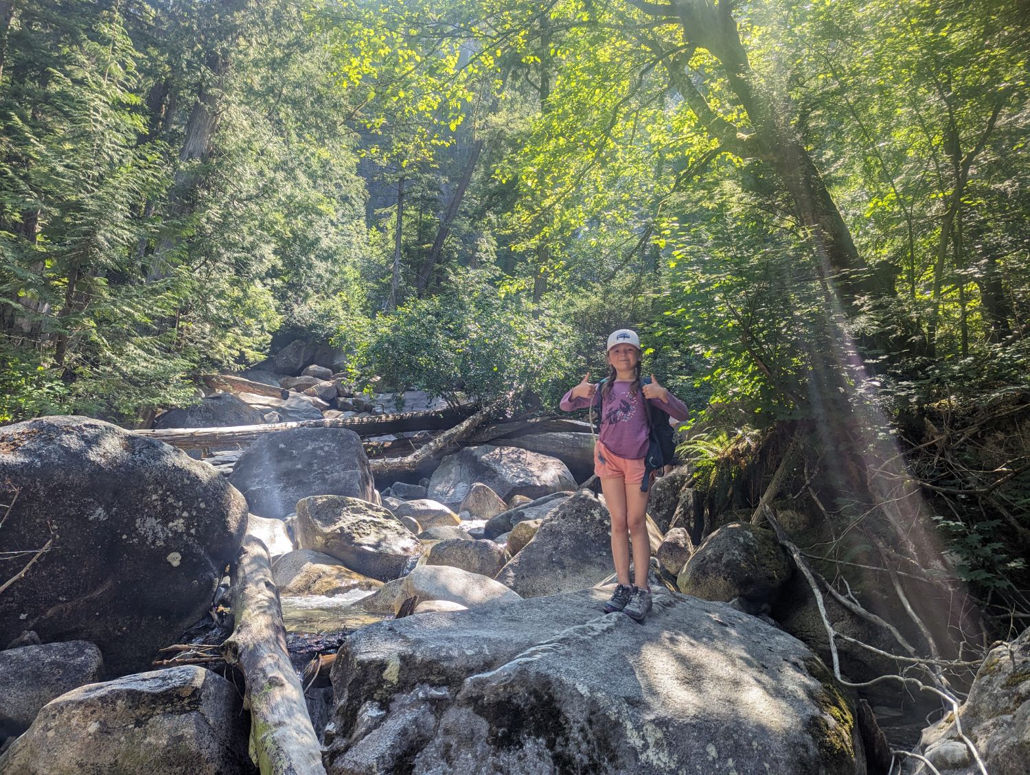 Rock hopping up the creek