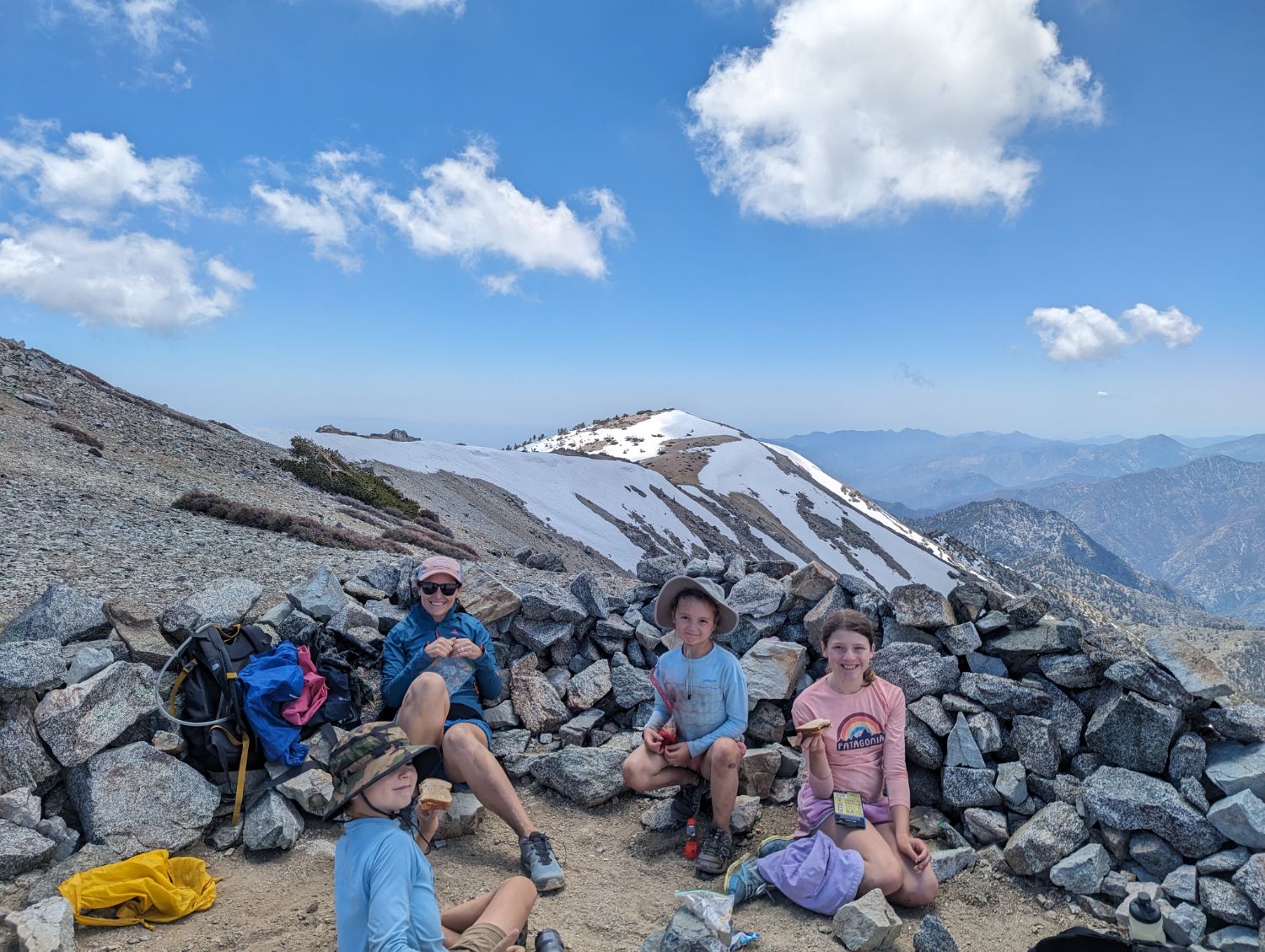 Sandwiches on a snowy ridge