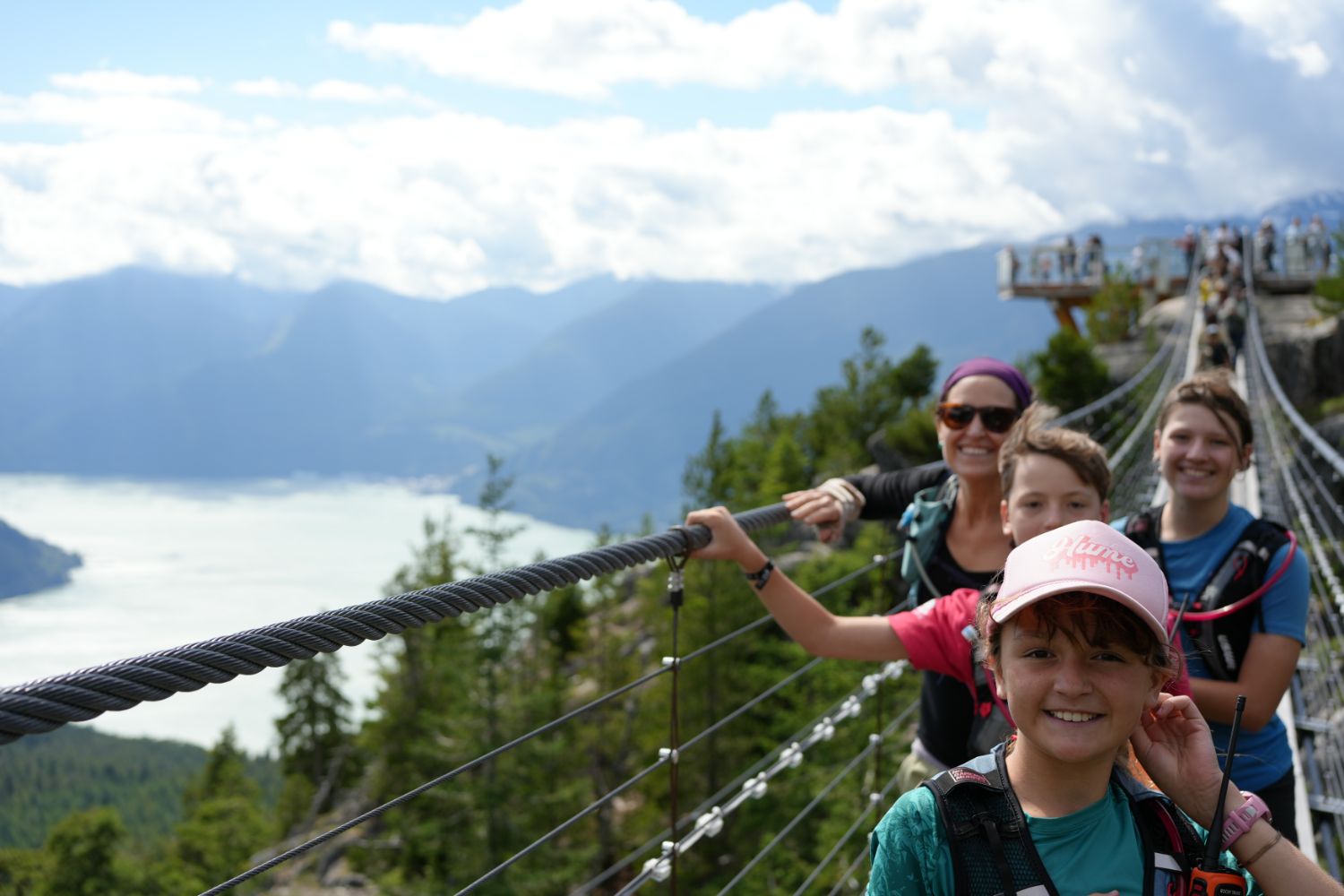 Suspension bridge, all the way across