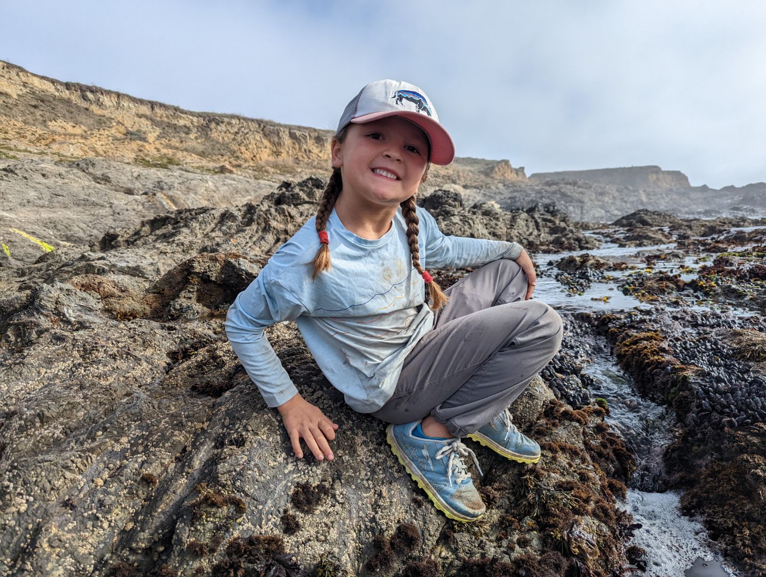 Tide pools on a foggy morning